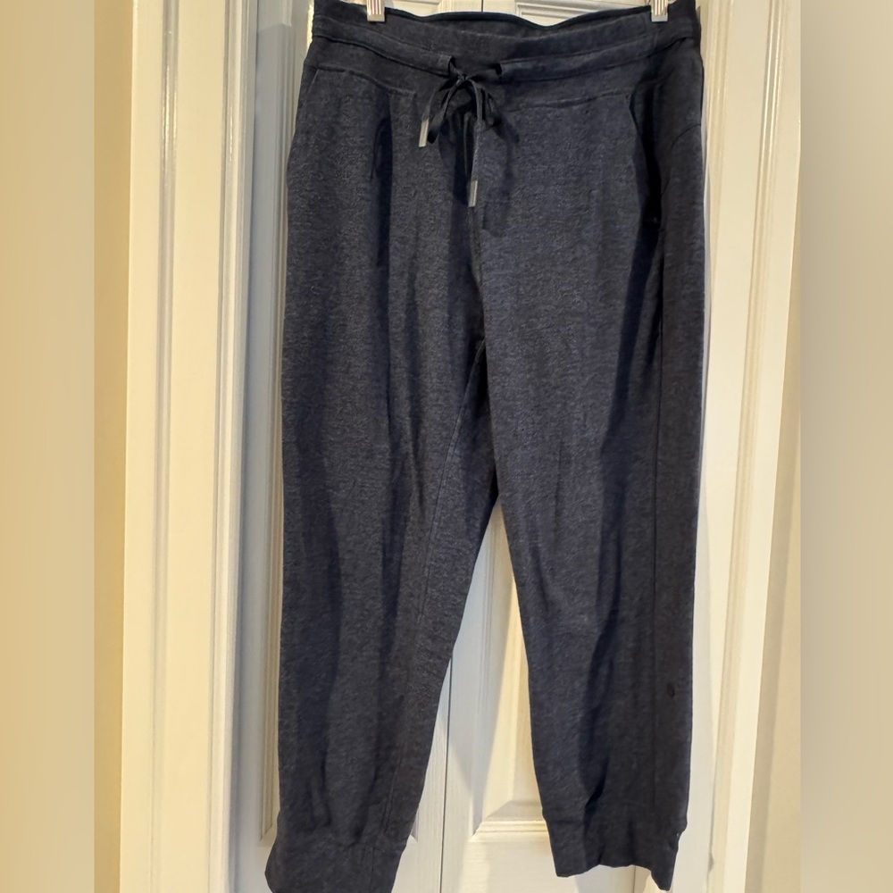 Lululemon Ready to Rulu High Rise Cropped Joggers Heathered Blue Sz 8